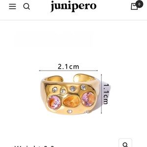 Junipero Gold and Pink Gemstone Ring